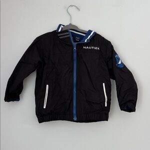 Nautica Toddler's Zip Up Wind Breaker in Blue and White